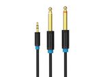 Audio Cable Trs 3.5Mm To 2X 6.35Mm Vention Bacbj 5M Black