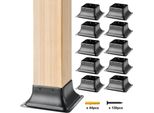 Set Di 10 Supporti Per Pali Con Manicotto A Croce 153X153X62 Mm - Acciaio Al Carbonio - Ideale Per Ringhiere Di Verande, Pergole E Pilastri