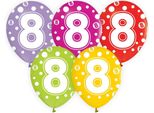 Palloncini Numero 8 Compleanno 12" 5Pz Godan"