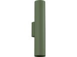 Lampada Da Parete Lagos 2 Verde Oliva 2Xgu10 10W Acciaio 30X8X6Cm Sollux Lighting