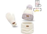 Pamami Set Invernale Per Bambini Ochukaa Ecru Taglia Unica