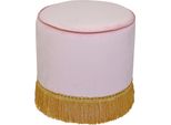 Hocker Home Affaire, Rosa, B:45Cm H:46Cm T:45Cm, Samtbezug 100% Polyester, Hocker, Sitzhocker