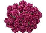 Rosen Aperto 25Mm 25 Pezzi Fiori Di Carta Di Gelso Per Scrapbooking, Fucsia