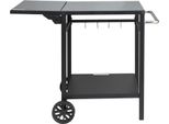 Succebuy Carrello Da Pranzo Per Barbecue All'aperto, Tavolo Di Preparazione Per Barbecue A 2 Ripiani, Piastra Di Ferro Pieghevole, Carrello Modulare Portatile Per Forno Da Pizza, Tavolo Da Lavoro Con Ruote E Maniglia Di Trasporto