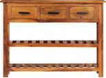 Vidaxl Credenza Con 3 Cassetti 110X30X80 Cm In Legno Massiccio