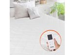 Coprimaterasso Riscaldato 150 X 80 Cm, Scaldaletto Elettrico Con Timer, Spegnimento Automatico