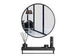 Specchio Da Bagno Sospeso Con Mensola 60 Cm Nero