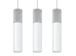 Lampada A Sospensione Borgio 3L Bianco 3Xgu10 10W Acciaio/Cemento 90X6X45Cm Sollux Lighting