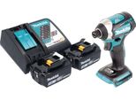 Avvitatore A Impulsi A Batteria Makita Dtd 154 Rf 18 V 175 Nm 1/4" Brushless + 2X Batteria Ricaricabile 3,0 Ah + Caricabatterie"