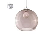 Lampada A Sospensione Ball Grafite 1Xe27 15W Acciaio/Vetro 120X30X30Cm Sollux Lighting