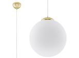 Lampada A Sospensione Ugo 40 Oro 1Xe27 15W Acciaio/Vetro 130X40X40Cm Sollux Lighting