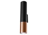 Lampada Da Parete Loopez Nero/Rame 2Xgu10 10W Acciaio 29X8X6Cm Sollux Lighting
