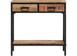Vidaxl Tavolo Consolle 70X35X70 Cm Legno Massiccio Grezzo Mango