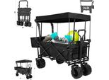 Carrello Pieghevole, Alta Capacità Di Carico, Pneumatici All-Terrain, Nero