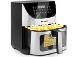 Maltec Friggitrice Ad Aria Calda Xxl Friggitrice Ad Aria 1800W 9L Friggitrice Con Finestra Di Visualizzazione Timer 12 Programmi Nero