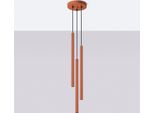 Lampada A Sospensione Pastelo 3P Rosso Ocra 3Xg9 8W Acciaio 104X19.5X19.5Cm Sollux Lighting