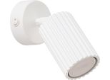 Lampada Da Parete Karbon Bianca Con Interruttore 1Xgu10 10W Alluminio 16X8X8Cm Sollux Lighting