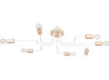 Lampadario Timbo 8 Bianco 8Xe27 15W Acciaio/Legno 16.5X60X100Cm Sollux Lighting