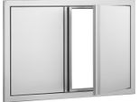 Succebuy Porta Di Accesso Al Barbecue 710 X 482 Mm Doppia Porta Per Cucina Da Esterno Porta Frontale Ad Incasso In Acciaio Inox Con Maniglie Incassate Per Stazione Barbecue A Isola