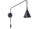 Lampada A Parete Nox Nero 1Xe14 10W Acciaio 30X61X14Cm Sollux Lighting