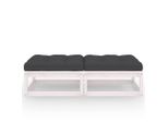 Vidaxl Poggiapiedi Da Giardino Con Cuscino 2 Pz. Legno Di Pino Massiccio