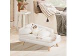 Wisfor Divano Per Cani Divano Per Gatti Con Schienale, Letto Per Cani Divano Per Gatti Rialzato Con Cuscino Per Gatti, Impermeabile 80 X 50 X 39 Cm
