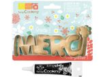 Formine Per Biscotti In Acciaio Inox Merci + Penna Nera Per Decorazioni