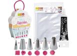 6 Sac à Poche + 6 Beccucci Per Cupcake + Penna Nera Per Glassa