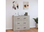 The Living Store Credenza Cemento Grigio 80X33X70 Cm Materiale Legno