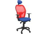 Sedia Jorquera In Rete Rossa Con Sedile Blu Bali E Poggiatesta Fisso