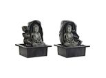 Fontana Da Giardino Dkd Home Decor 21 X 17,5 X 25 Cm Buddha In Resina Orientale (2 Pezzi)