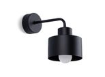 Lampada Da Parete Savar 1 Nero 1Xe27 15W Acciaio 20X20X22Cm Sollux Lighting