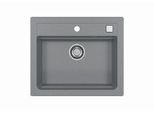 Alveus Atrox - Lavello In Granito 590X500 Mm, Con Comando Di Scarico, Cemento 1131995