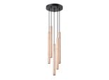Lampada A Sospensione Pastelo 5P Legno 5Xg9 8W Acciaio/Legno 110X25X25Cm Sollux Lighting