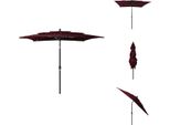 Vidaxl Ombrellone Con Palo In Alluminio A 3 Strati Rosso Bordeaux 2,5X2,5 M - Ombrelloni E Tende Da Sole