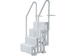 Scala Per Piscina A 4 Gradini Da 181 Kg Con Doppio Corrimano - Per Piscine Da 122-137 Cm - Scala Per Piscina Resistente
