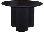 Tavolo Da Pranzo Rotondo Moderno 120 Cm Effetto Legno Nero - Oviala Maggy