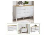The Living Store Cassettiera Floro In Pino Massiccio Bianco