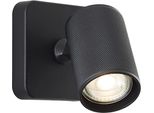 Brilliant Wandstrahler "Marty", Braun (Sand Schwarz), 1, H: 12Cm, 1 Stk., Leuchten, Wandspot Schwenkbar, 12X10X10 Cm, GU10, 345Lm, 3000K, Metall, Wandstrahler