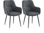 Casa Dolce Sedia Da Pranzo Naviana, Set Di 2, Grigio Scuro, 57X60X86 Cm, Mobili Per Sala Da Pranzo, Imbottiti, Portata 120 Kg