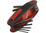 Set Di Chiavi Esagonali Carpoint 8 Pezzi 1,5-2-2,5-3-4-5-6-8 Mm Rosso / Nero