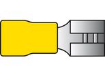 Carpoint Manicotto Connettore Piatto 543 Giallo 6,3X0,8 Mm 10 Pezzi