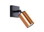 Lampada A Parete Winx Nero/Rame 1Xgu10 10W Acciaio 18.5X8X8Cm Sollux Lighting