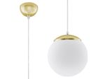 Lampada A Sospensione Ugo 20 Oro 1Xe27 15W Acciaio/Vetro 110X20X20Cm Sollux Lighting