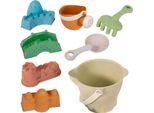 Woopie Green Set Di Sabbia In Secchiello 8 Pezzi. Materiale Biodegradabile
