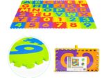 Tappeto Grande In Schiuma Eva Per Bambini Lettere Numeri 178X178 Cm 36 Pz.