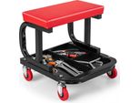 Sgabello Da Officina Costway Con Rotelle, Sedile A Rotelle Da Officina, Portata 150 Kg, Sgabello Da Lavoro Con Ripiano E Morbido Cuscinetto, Sgabello A Rotelle Per Il Montaggio Di Attrezzi, 38 X 37 X 36 Cm