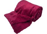 Home Elements Coperta 150 X 200 Cm, Con Agnello, Microflanella, Bordeaux