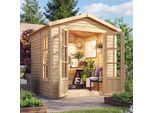 Casetta Da Giardino In Legno 4 M2 - H233 X 233 X 222 Cm - Grande Casetta Da Giardino Multifunzionale - Casetta Per Attrezzi In Legno Da Giardino - Casetta In Legno Per Ufficio In Giardino - Timbela M351FB