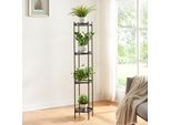 Piantana 'Tuusula' Con 4 Ripiani In Metallo 134 X 25 Cm Nero